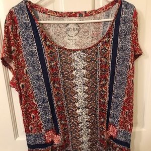 Lucky Linen/Viscose Short Sleeved Top Large